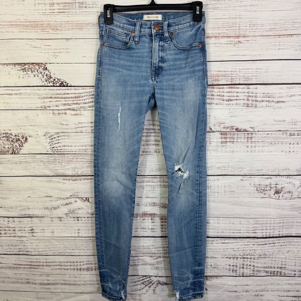 Madewell 9" High-Rise Skinny Jeans Distressed‎ Ripped Ankle Women's Size 24
